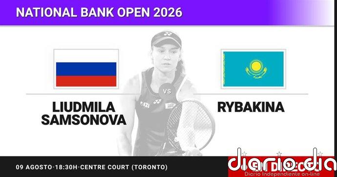 Liudmila Samsonova - Elena Rybakina, en directo hoy: sigue el partido de National Bank Open