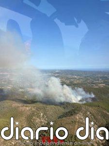 Los Bombers estabilizan el incendio forestal en Castellví de la Marca (Barcelona)