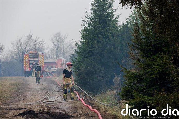 Los impredecibles vientos en el sureste de Bélgica complican la extinción del gran incendio de Hautes Fagnes