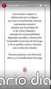 Los Reyes Felipe y Letizia se suman a las condolencias por la muerte del Rey Harald de Noruega