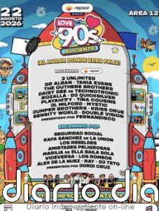 'Love The 90s' llega a Alicante el 22 de agosto con Seguridad Social, 2 Unlimites y Los Rebeldes