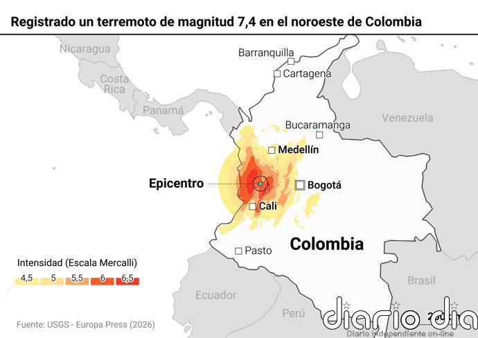 Mapas del terremoto en Colombia: dónde ha sido el epicentro y en qué lugares se ha sentido más