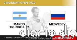 Marco Trungelliti - Daniil Medvedev, en directo hoy: sigue el partido de Cincinnati Open