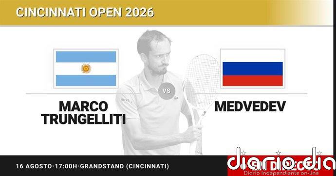 Marco Trungelliti - Daniil Medvedev, en directo hoy: sigue el partido de Cincinnati Open
