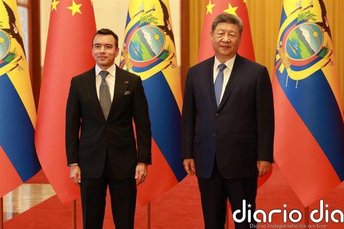 Noboa y Xi alcanzan en Pekín siete acuerdos de colaboración en comercio, comunicaciones e industria "verde"
