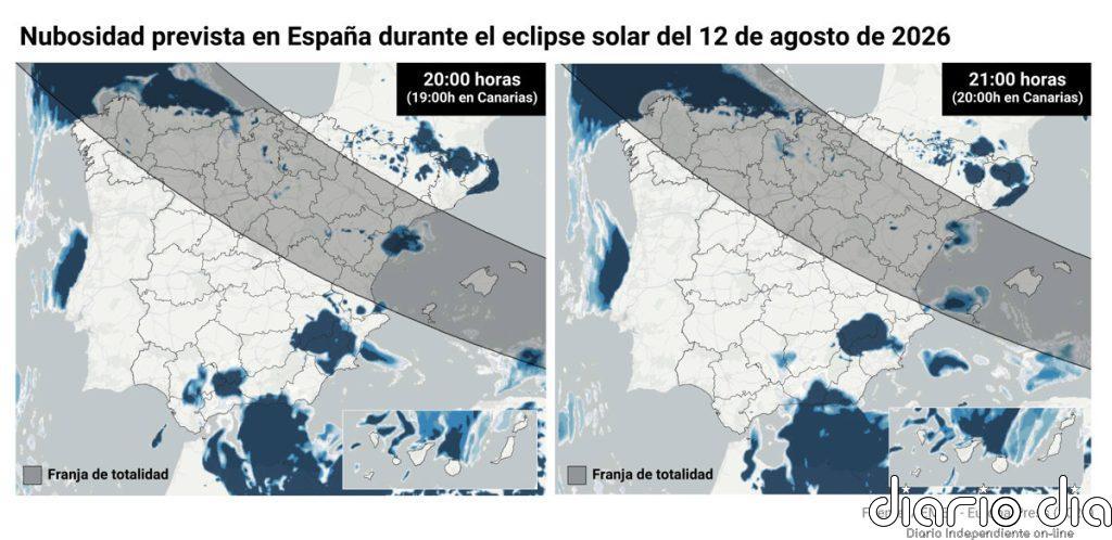 Nuevo pronóstico de AEMET por el eclipse: estabilidad en casi todo el país y nubes en área cantábrica y norte de Galicia