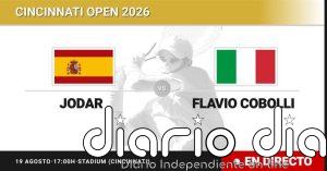 Rafael Jodar - Flavio Cobolli, en directo hoy: sigue el partido de Cincinnati Open