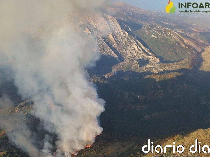 Registrado un incendio forestal en Loporzano (Hoya de Huesca) como consecuencia de una tormenta