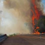 Restablecida la circulación en el tramo de la AP-2, a la altura de Osera de Ebro (Zaragoza), cortado por incendios