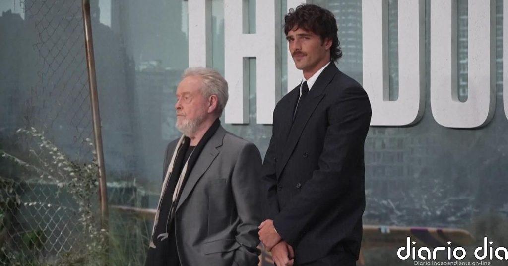 Ridley Scott y Jacob Elordi presentan ‘La constelación del perro’ junto a Jasper, el pastor belga