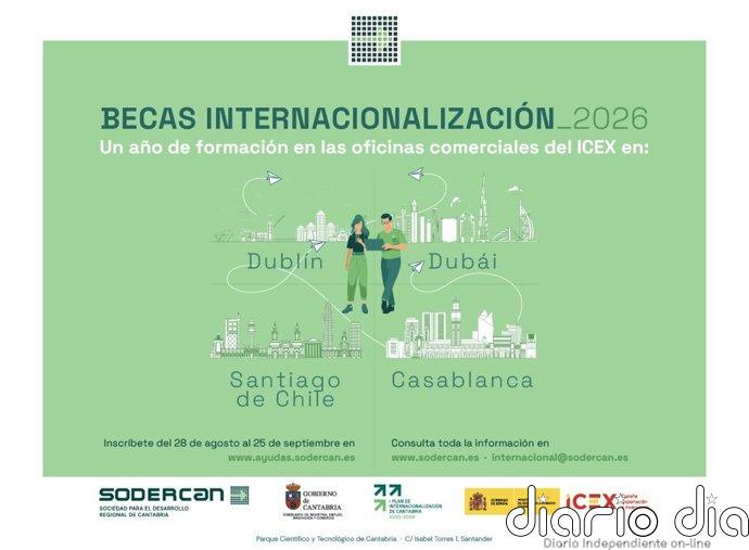 SODERCAN convoca becas de internacionalización en Dubái, Dublín, Casablanca y Santiago de Chile