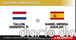 Tallon Griekspoor - Daniel Merida Aguilar, en directo hoy: sigue el partido de National Bank Open