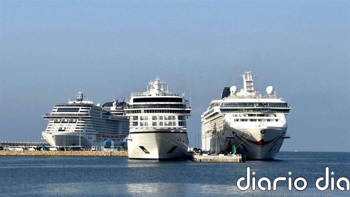 Tarragona Cruise Port recibió este domingo la escala simultánea de tres cruceros
