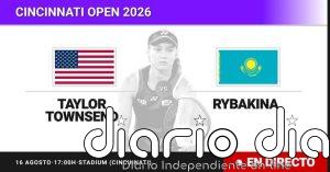Taylor Townsend - Elena Rybakina, en directo hoy: sigue el partido de Cincinnati Open