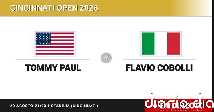 Tommy Paul - Flavio Cobolli, en directo hoy: sigue el partido de Cincinnati Open