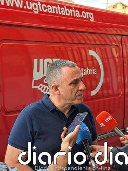 UGT avisa que la caída del paro en Cantabria se basa en contratos temporales y en hostelería y comercio Archivo - El secretario general de UGT en Cantabria, Mariano Carmona