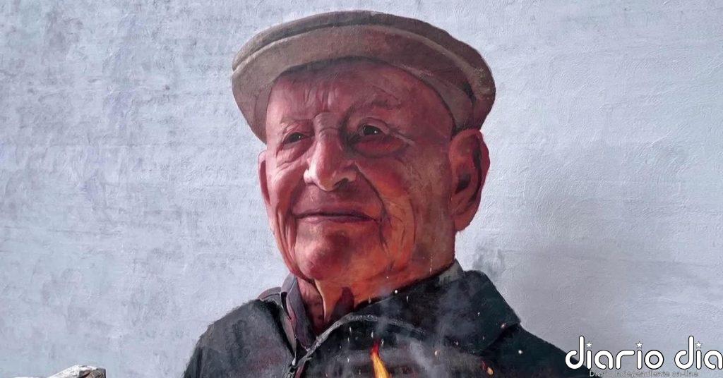 Un mural homenajea a Enrique, víctima de los incendios que asolaron Galicia el año pasado