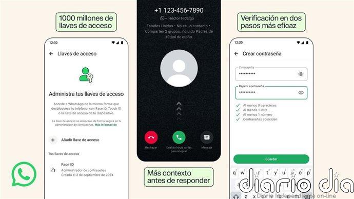 WhatsApp amplía la seguridad: permite añadir varias llaves de acceso y mostrará información en llamadas de desconocidos