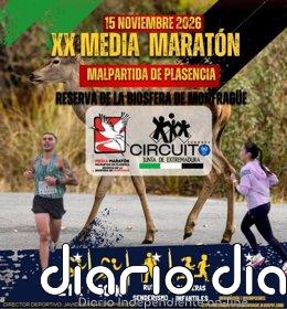 Abiertas las inscripciones para la XX Media Maratón de Monfragüe, que se celebrará el 15 de noviembre