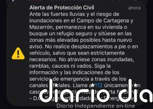 Activada la fase de emergencia, en situación operativa 1, del Plan Inunmur en el Campo de Cartagena y Mazarrón