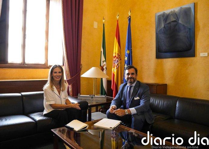 Ana Mestre se reúne con el presidente de la Cámara de Cuentas tras su nombramiento al frente del Parlamento andaluz