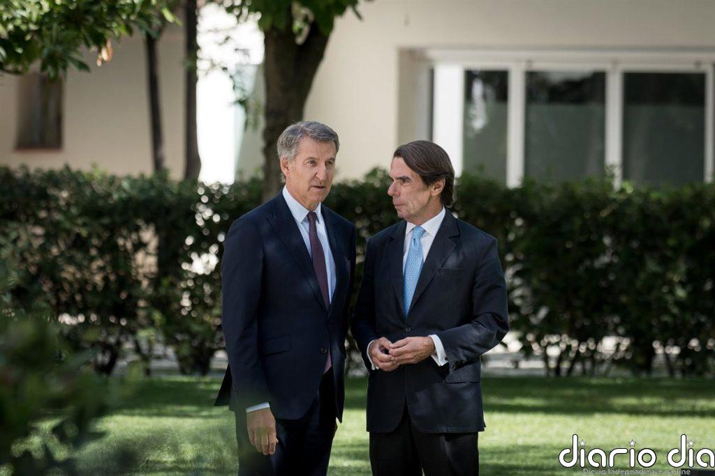 Aznar pide "cabeza fría" porque vienen "aguas turbulentas" en el final de Sánchez y reclama apoyo para Feijóo