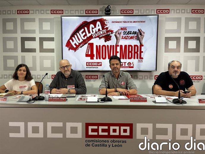 CCOO y UGT convocan huelga el 4 de noviembre por el "desprecio" de la Junta al docente: "Nos sobran las razones"