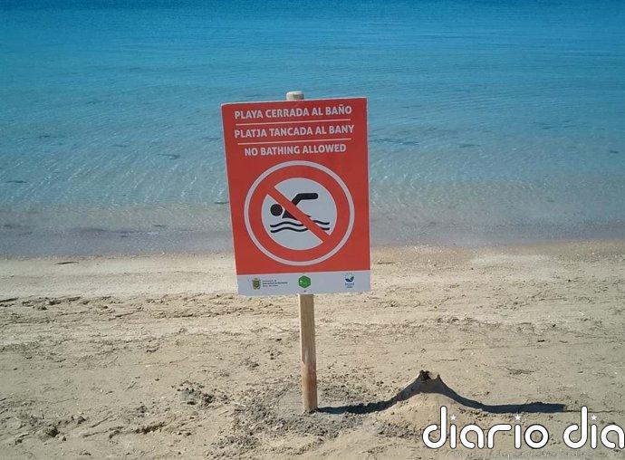Cerrada la playa de s'Arenal de Sant Antoni por un vertido por la avería de una bomba de la red de saneamiento