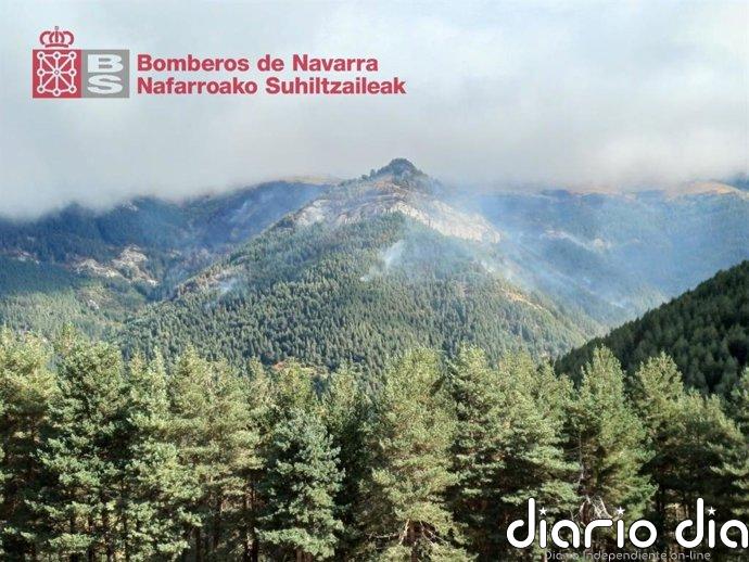 Controlado el incendio forestal de Urzainki