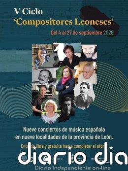 El ciclo 'Compositores leoneses' del ILC difundirá por la provincia la música de diez grandes autores desde este viernes Cartel del ciclo 'Compositores leoneses' impulsado por el ILC.