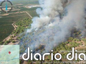 El Infoca da por controlado el tercer incendio registrado este mes en Cartaya (Huelva)