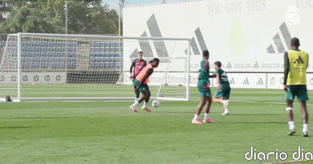 El Real Madrid se ejercita con la vista puesta en el partido de Liga de este sábado contra el Rayo Vallecano