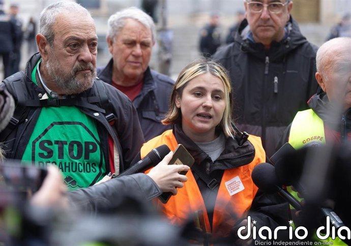 El Sindicato de Inquilinas avisa de que lo "encendido" en Sol "no va a parar" aunque Maricarmen pueda volver a su casa