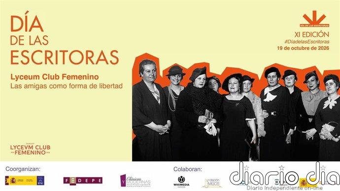 El XI Día de las Escritoras rendirá homenaje en octubre al Lyceum Club Femenino y reivindicará la amistad entre mujeres