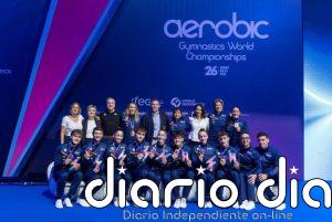 España se cuelga el bronce en trío y equipos en el Mundial de Gimnasia Aeróbica de Pamplona