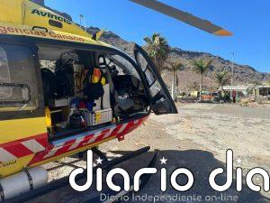 Evacuado un hombre de 41 años en helicóptero tras la colisión entre un coche y un camión en La Aldea