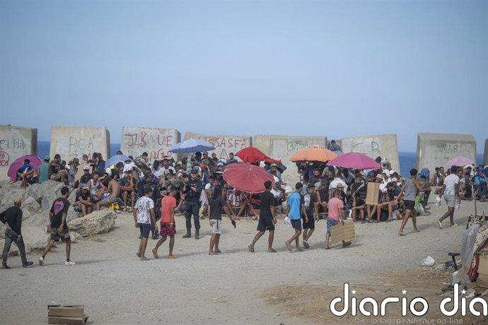 Fallece un migrante en el asentamiento de la explanada del Guano en Ceuta