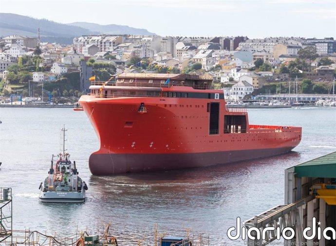 Gondan bota en Figueras el '513 OESV', el buque más grande de su historia para Ostensjo Rederi