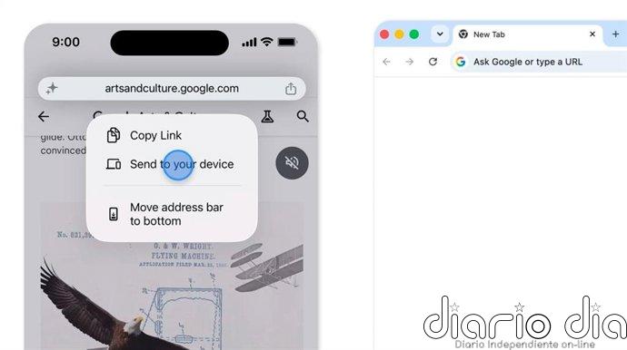Google Chrome ya permite retomar la lectura de una web en el punto exacto al enviarla a otro dispositivo