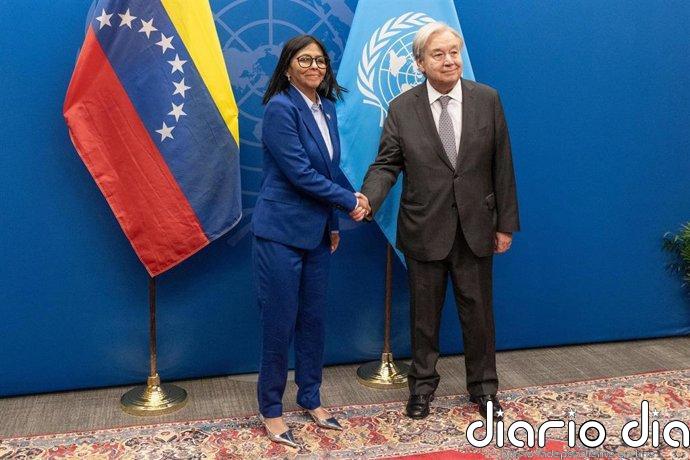 Guterres se reúne en Nueva York con Delcy Rodríguez para abordar el camino "hacia una democracia plena" en Venezuela