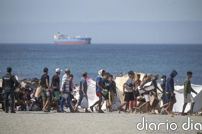 Interior difunde la nota del CENIF del "incremento paulatino" de entradas a nado en Ceuta: "Es una tendencia incipiente"
