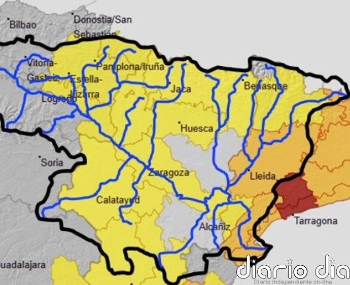 La CHE advierte de posibles crecidas súbitas en cauces menores y barrancos por la previsión de precipitaciones intensas