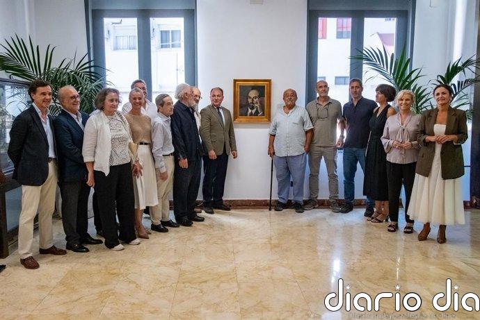 La obra 'Retrato de Juan Ramón Jiménez' de Vázquez Díaz preside ya la planta noble de la Diputación de Huelva