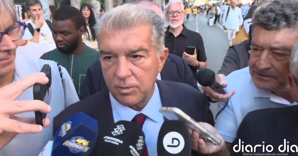 Laporta: “Nos hemos puesto como objetivo ganar la Liga, la Copa, Supercopa y Champions”