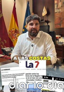 López Miras ve "muy grave" que Sánchez reconozca la existencia de informes policiales sobre la llegada de inmigrantes