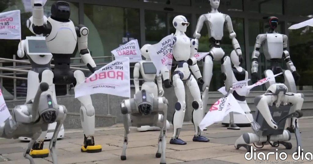 Los robots toman las calles de Polonia para protestar en contra de la IA