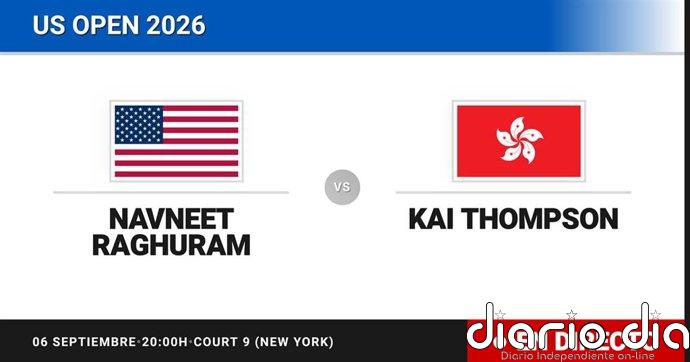 Navneet Raghuram - Kai Thompson, en directo hoy: sigue el partido de US Open Juniors, Boys