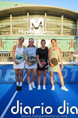 Pedroche, Virseda, Carolina Navarro y Nuria Rodríguez prueban la zapatilla Joma Slam Footshape en Premier Padel Madrid Cristina Pedroche, Virseda, Carolina Navarro y Nuria Rodríguez prueban la zapatilla Slam Footshape de Joma en Premier Padel Madrid.