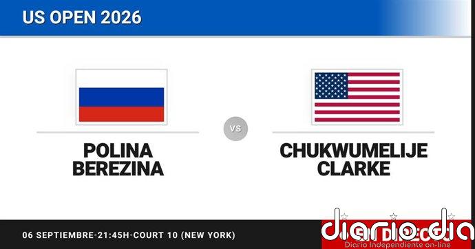 Polina Berezina - Chukwumelije Clarke, en directo hoy: sigue el partido de US Open Juniors, Girls