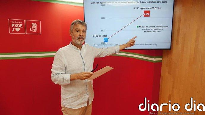 PSOE Málaga destaca el incremento en 1.053 agentes de Policía y Guardia Civil en la provincia desde 2018: "Un 20% más"